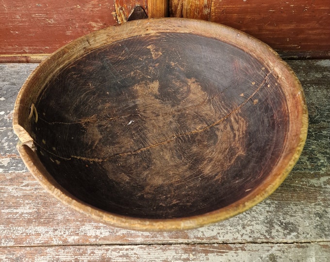 Antique beer bowl with beautiful patina - Norwegian rare alebowl - Collectible Norwegian object
