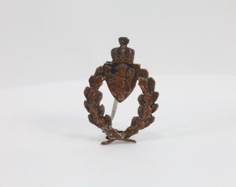 Noorse militaire sportbadge jaren 40 | Bronzen embleem | Historische militaire badge | Collectorsitem | Vintage cadeau