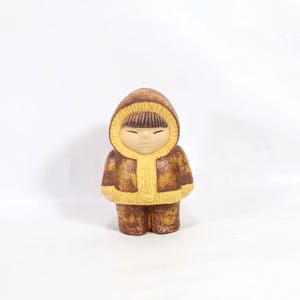 Lisa Larson Eskimo Girl Figurine | Swedish Pottery | Children Of The World | Art Collectible | Scandinavian Decor