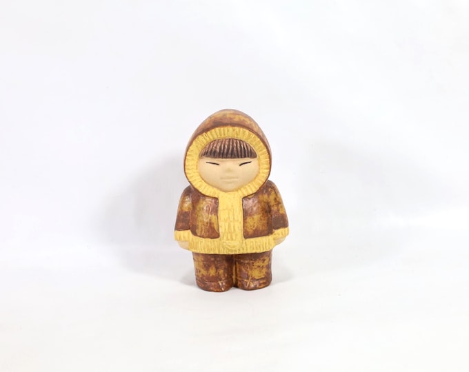Lisa Larson Eskimo Girl Figurine | Swedish Pottery | Children Of The World | Art Collectible | Scandinavian Decor