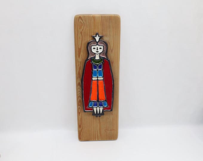 Konrad Galaaen Norwegian Ceramic Wall Plaque 1970s | Porsgrund Art Tile | Scandinavian Modern Vintage Wall Decor
