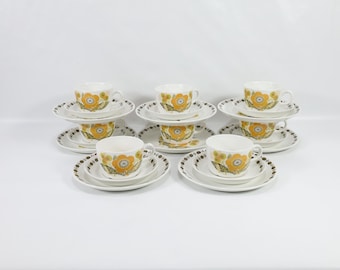 Retro Breakfast Trio Stavanger Flint Norwegian Dishware Set, Siljan Decor