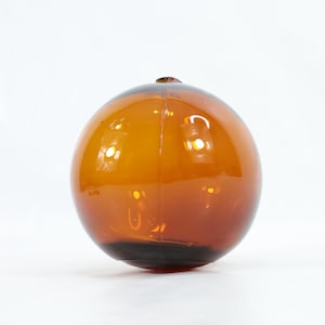 Norwegian Old Fishing Float 1940s | Maritime Treasure | Reddish Brown Glass Ball | Nautical Nostalgia | Collector&#39;s Item