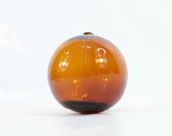 Norwegian Old Fishing Float 1940s | Maritime Treasure | Reddish Brown Glass Ball | Nautical Nostalgia | Collector&#39;s Item