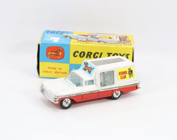 Corgi Toys 486 Kennel Service 1960s | Chevy Impala Wagon | Diecast Model with Dogs & Box