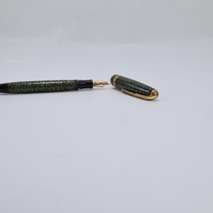 Parker Vacumatic Pluma Estilográfica Vintage Emerald Pearl Años 30 40 Oro 14K Art Deco Coleccionista imagen 9