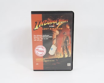 Indiana Jones in the Lost Kingdom | Commodore 64 | 1984 Cassette Game by Mindscape | Tested Vintage Lucasfilm Adventure