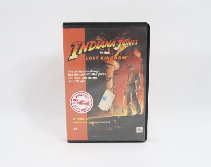 Indiana Jones in the Lost Kingdom | Commodore 64 | 1984 Cassette Game by Mindscape | Tested Vintage Lucasfilm Adventure