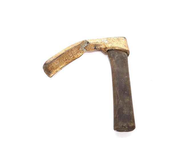 Antique Norwegian Teksle Adze Early 1900s – Signed VB Timber Framing Tool – Scandinavian Woodworking Axe – Rustic Farm Tool Decor