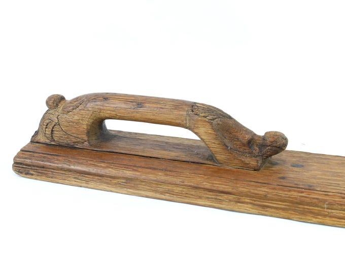 Norwegian 1800s Mangle Board | Nordic Folk Art | Antique Linen Straightener | Rose Carved Decor | Scandinavian Artifact