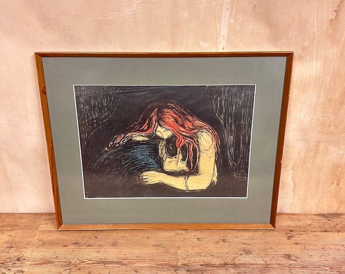 Vintage Reproduction Poster Of Edvard Munch's Vampire II 1895 Painting
