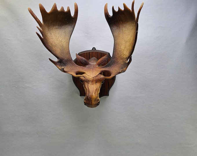 Mountain Cabin Decor - Wall Hung Elk Head Figurine - Perfect Rare Gift from France