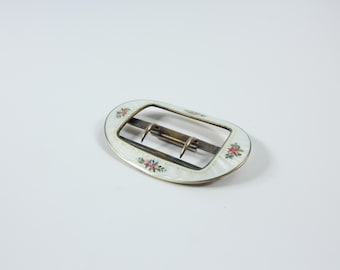 Collector's Dream: Belt buckle by Gustav Gaudernack - Norway - flower subject matter jewelry - Norwegian Folk Art