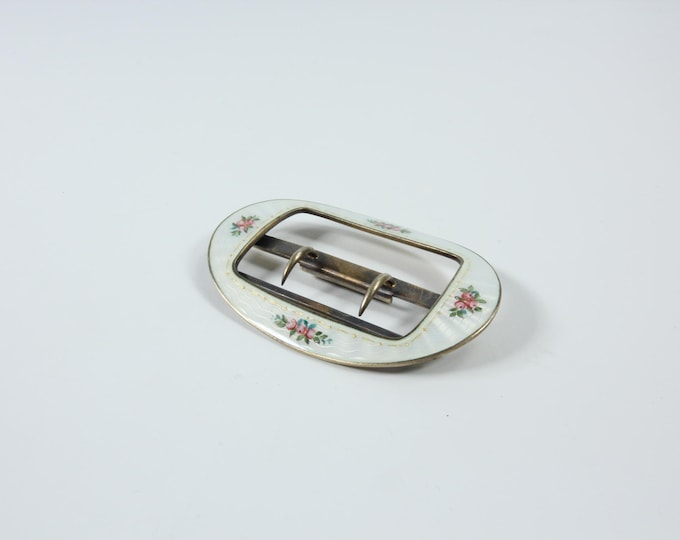 Collector's Dream: Belt buckle by Gustav Gaudernack - Norway - flower subject matter jewelry - Norwegian Folk Art
