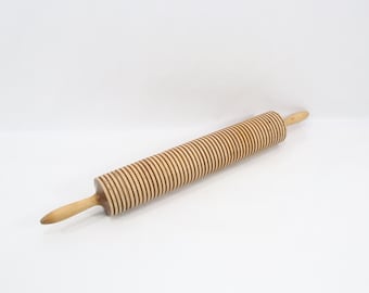 Norwegian Folk Art Rolling Pin 1800s | Hand Carved Lefse & Flatbread Tool | Primitive Scandinavian Kitchen Decor