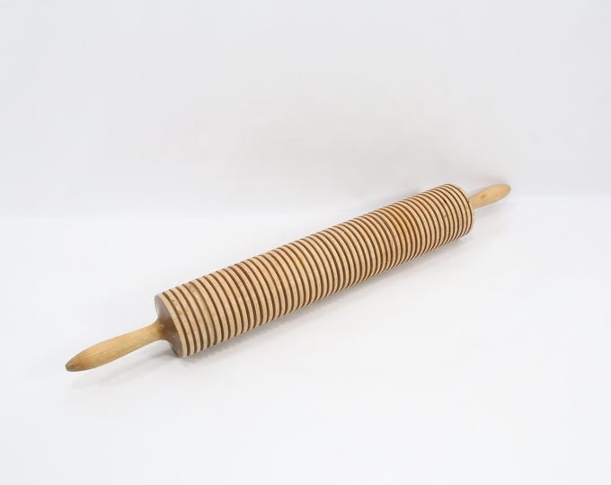 Norwegian Folk Art Rolling Pin 1800s | Hand Carved Lefse & Flatbread Tool | Primitive Scandinavian Kitchen Decor