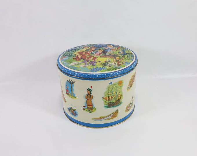 Vintage Disney Peter Pan Tin Cake Box | 1950s Danish Craft | Norwegian Market | Neverland Illustrations | Collectible Gift
