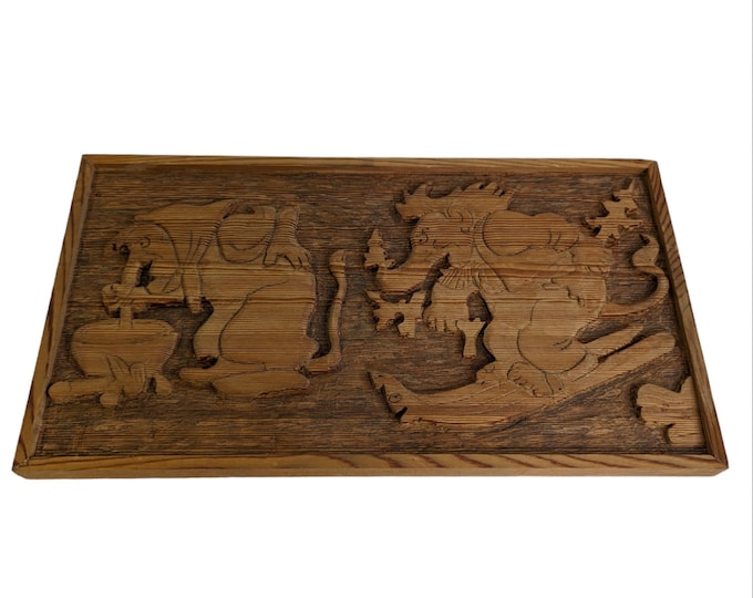 Norwegian Troll Carving Image Artwork - Vintage wall hung troll picture