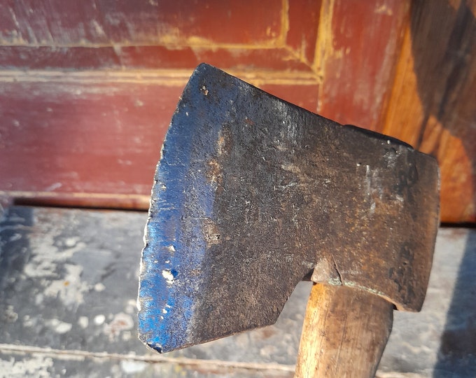 Old Norwegian Mustad carpenter axe, Camping axe, Lumber axe, Outdoor axe, mid-century axe, collectible