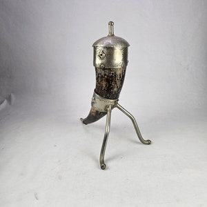 Collectible Nordic Drinking Vessel - Handcrafted Vintage Viking Beer Horn - Norwegian Decor - Vintage Norwegian Folk Art