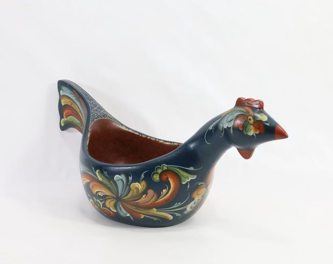 Norwegian Rose-Painted Beer Bowl | Norwegian Rose Painting | Nordic Folk Art | Collector's Gem