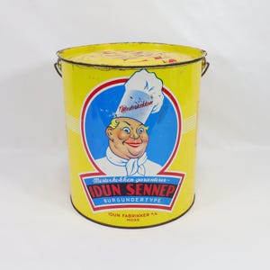 Norwegian Idun Mustard Tin Storage | Vintage Tin Box | 1950s Collector&#39;s Piece | Scandinavian History | Retro Decor