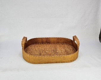 Hand made Birch wood serving tray - Raiser tray - Hand made home decor - Mid century