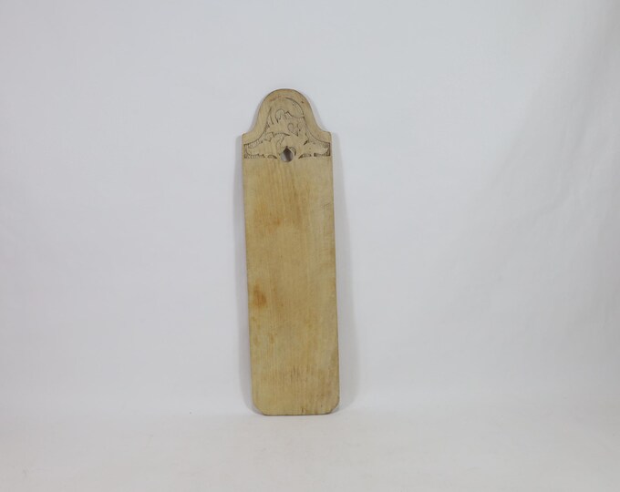 Vintage Norwegian Wooden Cutting Board - Rustic Patina Kitchen Decor Accent Piece