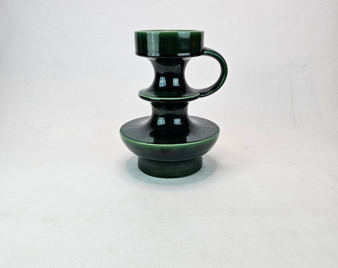 Retro Vintage Mid-Century Green Candleholder by Cari Zalloni - Stylish Ceramic Interior Candle Holder for a Timeless Decor