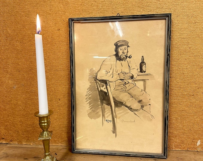 Collectible Original Marker Drawing from 1993 - Signed GS - Unique Artwork