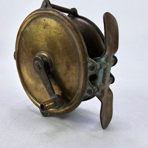 Vintage Brass Fishing Spinning Reel Authentic Swedish Reel for Collectors 