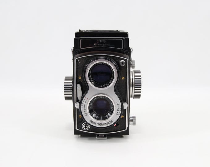 Vintage Shanghai 4 TLR Camera | 75mm f/3.5 Lens | Mid Century Chinese Photography | 120 Film Reflex Camera | Rare Norwegian Estate Find
