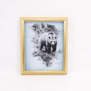 Norwegian Porsgrund Porcelain Art Tile | Brown Bear Art | Jan Petter Bratsberg Design | Scandinavian Decor