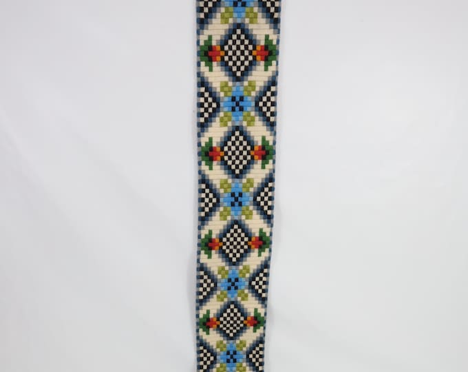 Vintage Norwegian Embroidered Tapestry with Clear Strong Colors - Folk Art Wall Hanging
