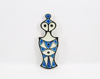 Mid Century Norwegian Porcelain Wall Relief 1960s | Konrad Galaaen for Porsgrund | Studio Abstract Figure