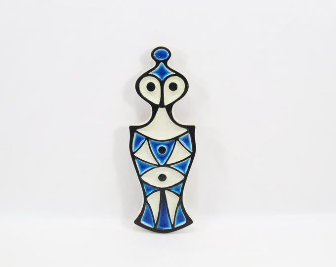 Mid Century Norwegian Porcelain Wall Relief 1960s | Konrad Galaaen for Porsgrund | Studio Abstract Figure