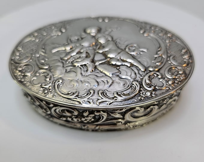 Sterling silver jewelry box 1900s - wedding gift for the bride