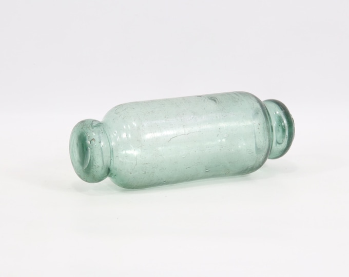 Rare Antique Norwegian Glass Fishing Float | Laurvig Glassverk Rolling Pin Float | 1890s Maritime Coastal Decor Rare Collectors Piece
