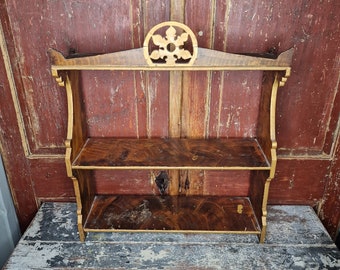 Elegant 19th Century Painted Wall Shelf - Authentic Scandinavian Interior Decor - Vintage Norwegian