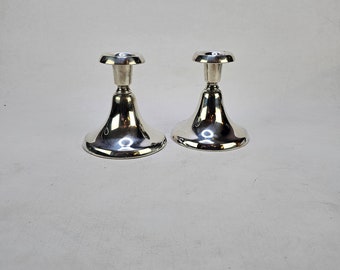 Vintage Norwegian Silver Candlesticks - Elegant Pair of 925 Silver Candle Holders
