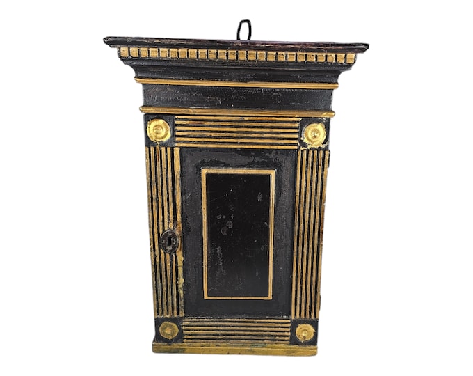 Hand-Carved Norwegian Folk Art Wall Cabinet from the 1880s - Vintage Antique Decor