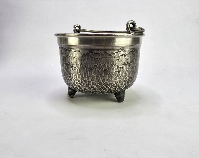 Norwegian Vintage Pewter Plant Holder - Charming Tin Flower Pot Jar - Vintage Decoration for Your Home