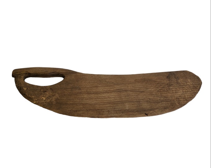 Norwegian Antique linen knife - Norwegian traditional folkart tools - Old , Unique Hand made wooden Primitive tool