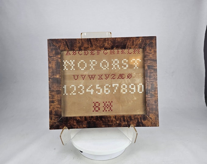 Norwegian Whitework Sampler: Alphabet & Number Embroidery - Rare Antique Schoolwork - Norwegian folkart