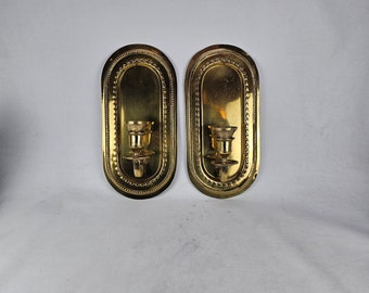 Mid-Century Scandinavian Brass Wall Sconce - Vintage Norwegian Pair Candle Holder