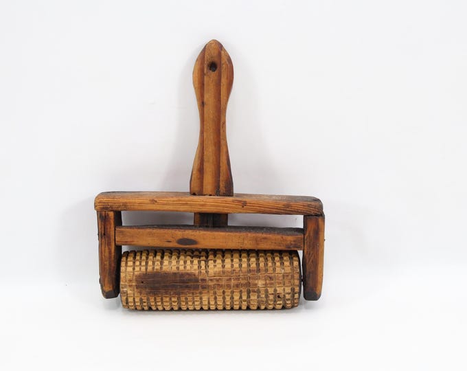 Antique Norwegian Bread Roller | 1800s Hand Carved Folk Tool | Primitive Nordic Kitchen Decor