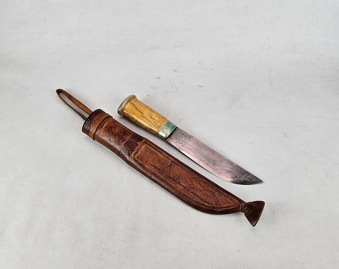 Authentic Marttiini Same Knife - Collectible Vintage Knife from 1950s Rovaniemi, Finland