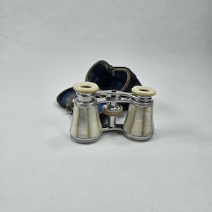 Antique Theater Binoculars with Exquisite Mother of Pearl Finish - Romantic Vintage Decor Piece