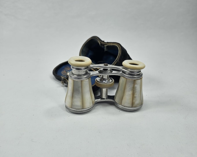 Antique Theater Binoculars with Exquisite Mother of Pearl Finish - Romantic Vintage Decor Piece