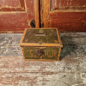 Unique 1800s Small Warehouse Chest - Vintage Norwegian Decorative Trunk
